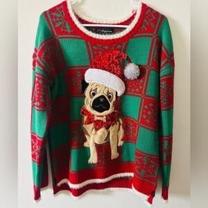 Festive Pug Christmas Sweater